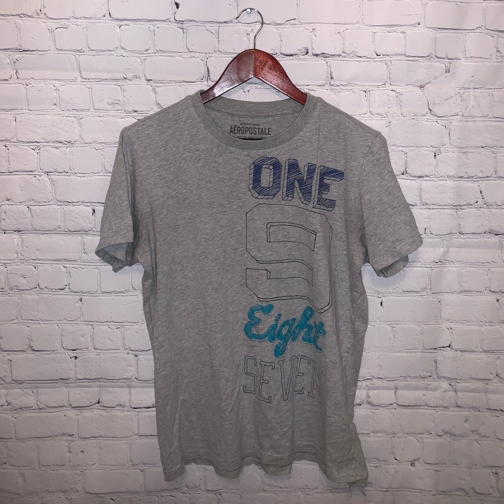Aeropostale Gray & Blue Shirt size M - Picture 2 of 7